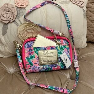 NWT Lilly Pulitzer Disney Collection Pink Floral Crossbody Purse